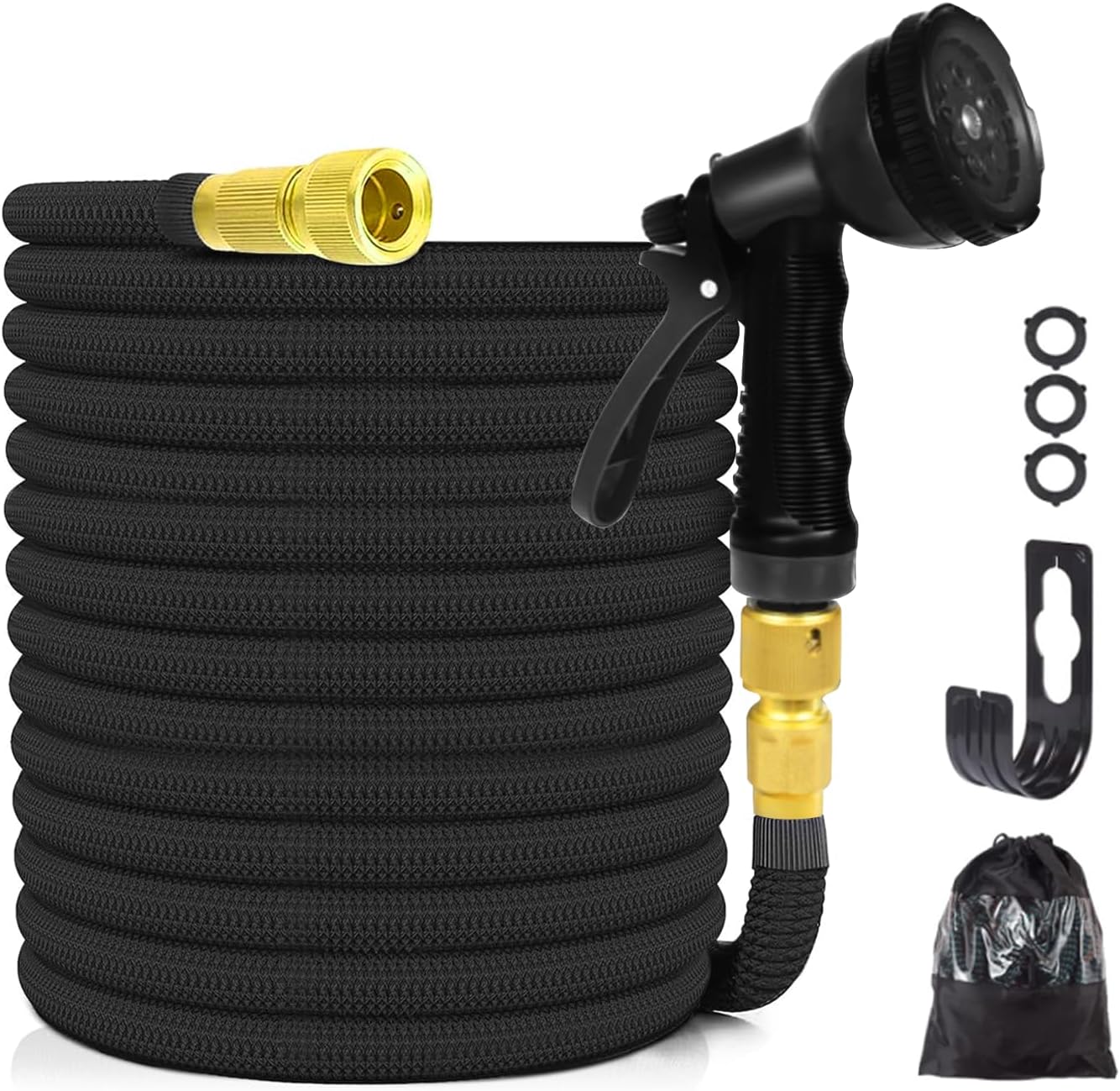 Direct Wicker 100ft Expandable Garden Hose, Lightweight Garden Hose