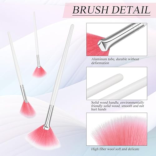 Miniatura 10 de Ziliny 12 piezas de cepillo facial suave para colorete, cepillo de maquillaje, aplicador de ácido, herramientas cosméticas multiuso para máscara de