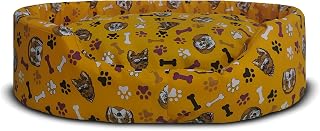 Cama para Cachorro Cão e Gato Grande 04 - Caminha Pet Microfibra Tam. G (Amarelo Ossinho)