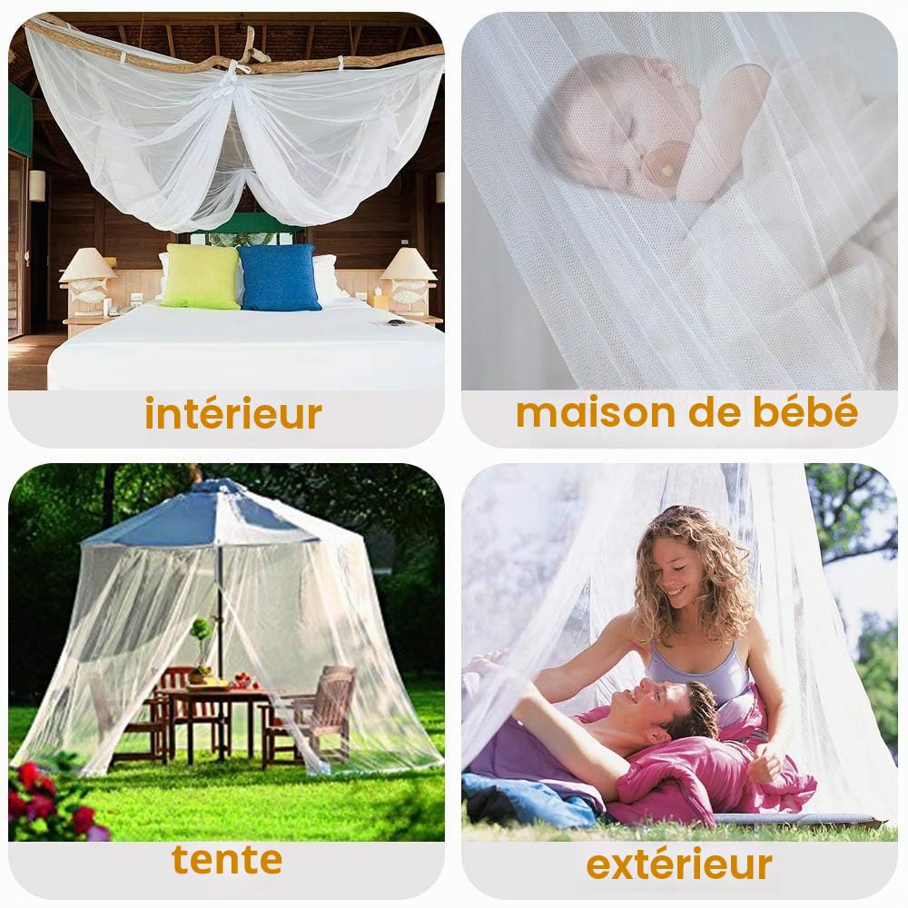 Opamoo Moustiquaire fines mailles pour lits doubles et simples, 200 x 220 x 210 cm