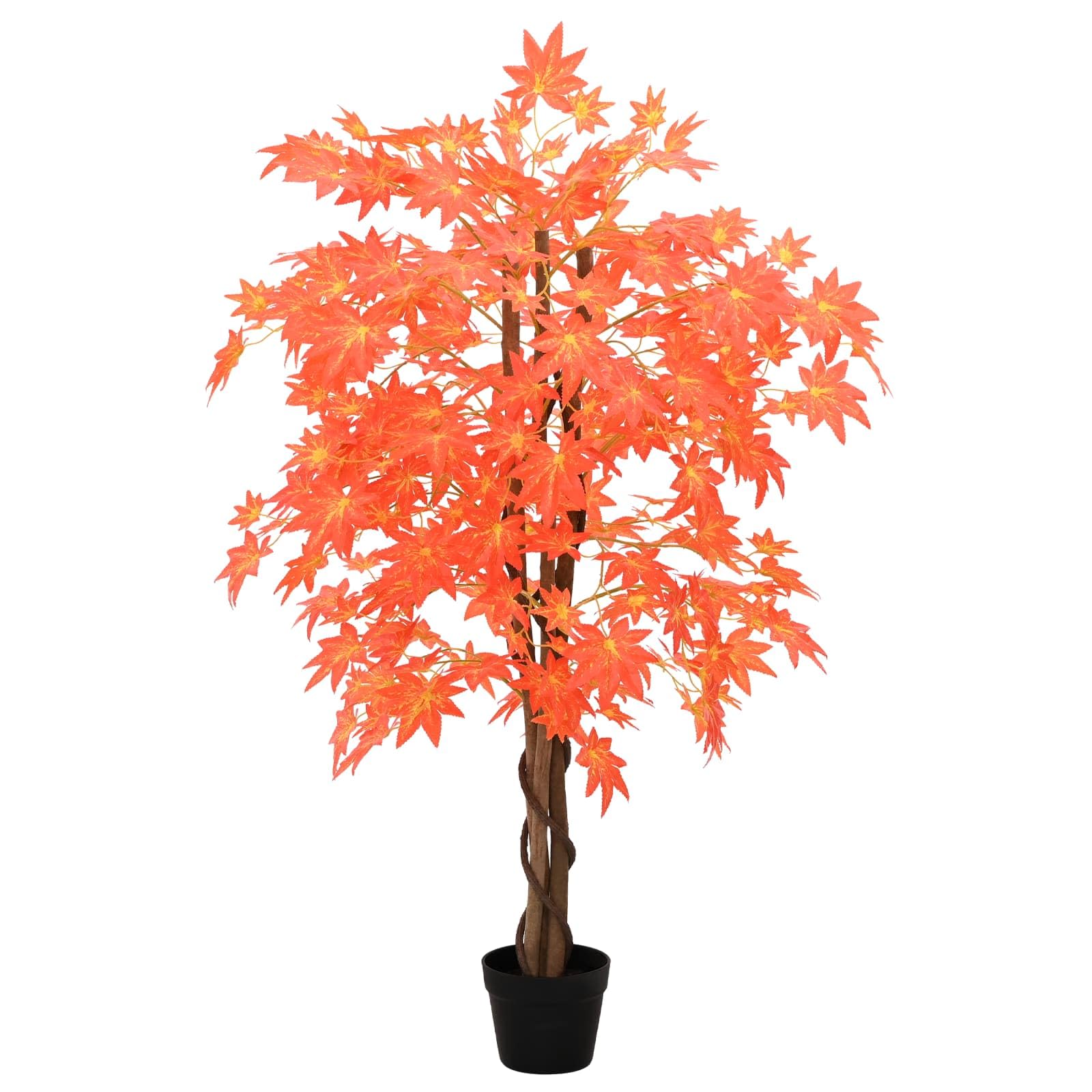 vidaXL Arbre d'érable Artificiel Rouge 80 x 16 x 120 cm Tissu et Bois