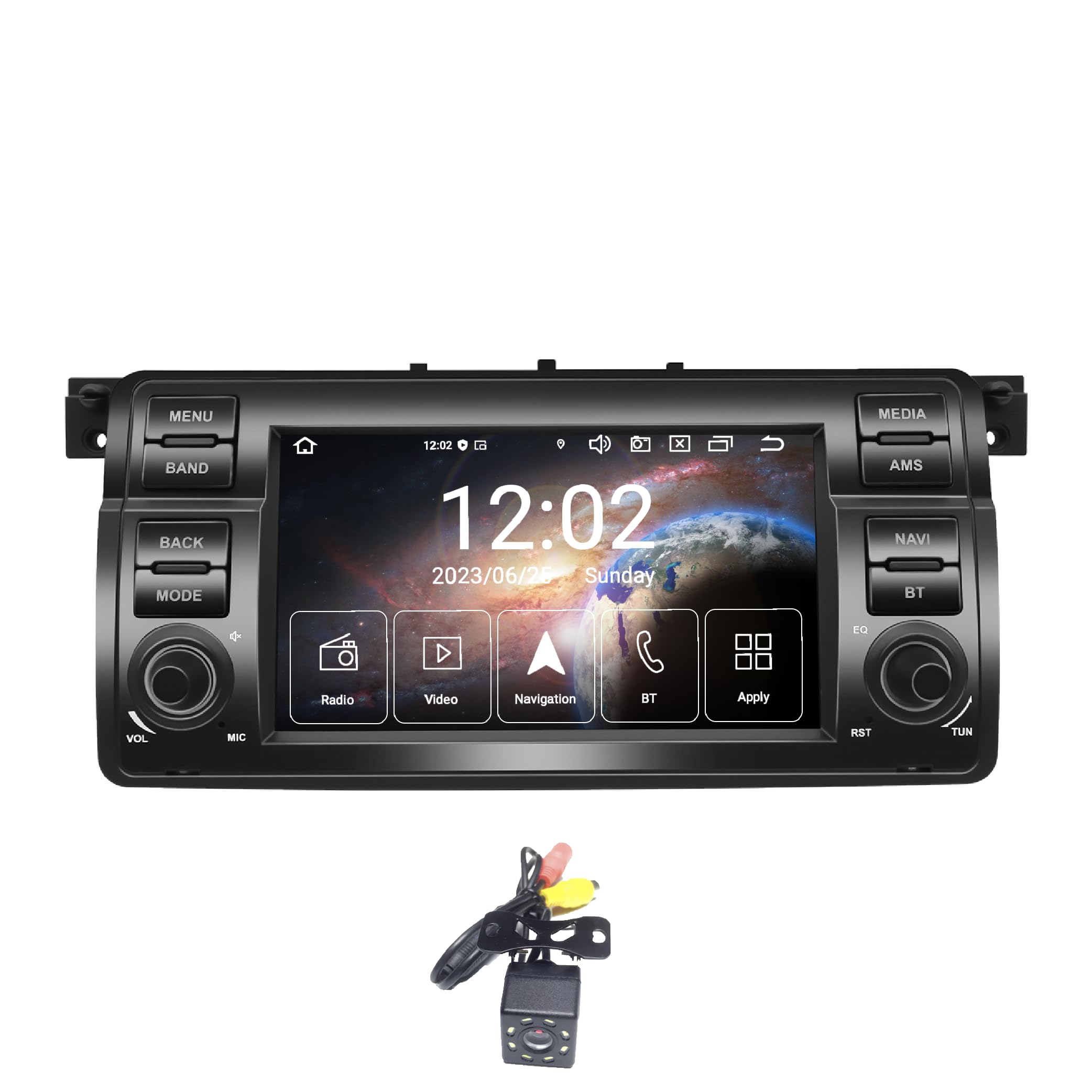 Amaseaudio Android 14 Car Radio 7inch for BMW E46 3 Series 1999-2004, Octa core 4GB+64GB, Wireless Carplay Android Audo, Support 4G Wifi Bluetooth 5.4 GPS navigation