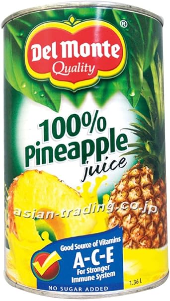 Amazon 12本入りケース販売 お得な大容量サイズ Del Monte 100 Pineapple Juice デルモンテパイナップル ジュース 1360ml X 12缶 中国城有限会社 野菜ジュース フルーツジュース 通販