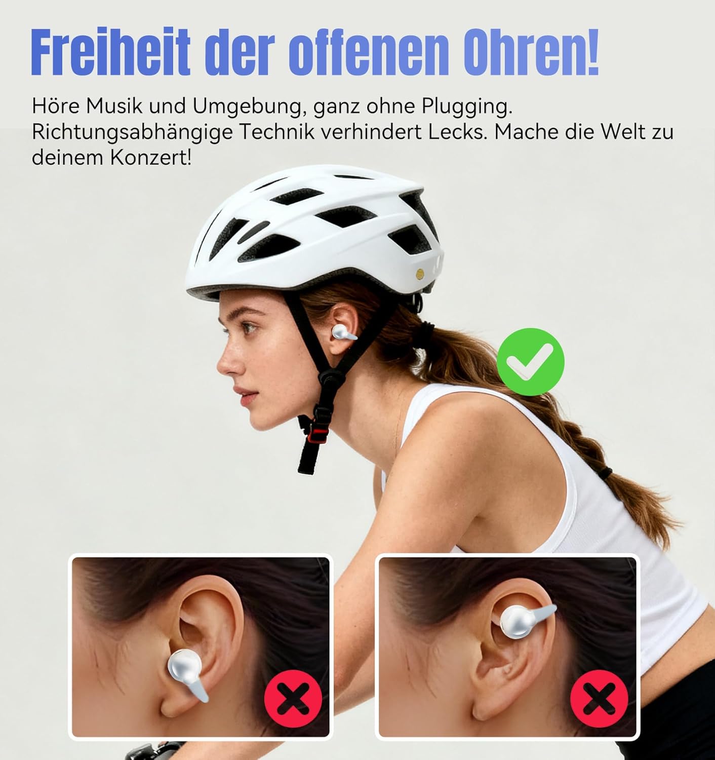 King Lucky Clip-On Earbuds Gen 3, Open-Ear Wireless Bluetooth 6.0 Headphones with Mic, Secure Fit for Small Ears & Glasses Wearers, 50H Playtime, ENC, IPX5 Waterproof Sport Ear Buds (White) - Image 9