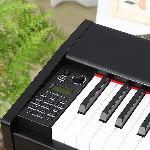 Miniatura 3 de CADEME C-812B - Piano digital con peso de 88 teclas, piano para principiantes, teclado eléctrico de tamaño completo con soporte, adaptador de