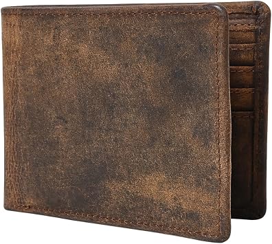 American Western Bifold Men Genuine Leather Wallet Brown