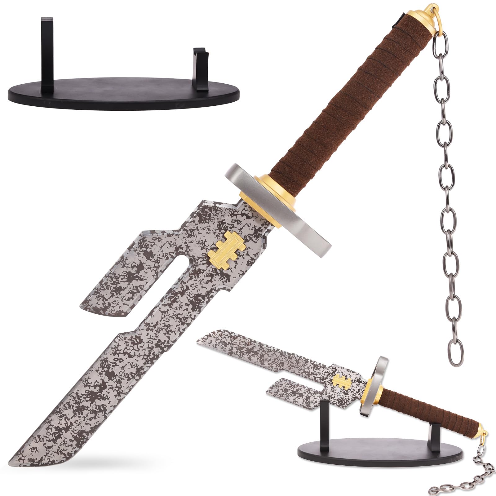 ziqingCosplay Weapon Stainless Steel Sword，Real Metal Anime Props Xmas Gift and Halloween 21"