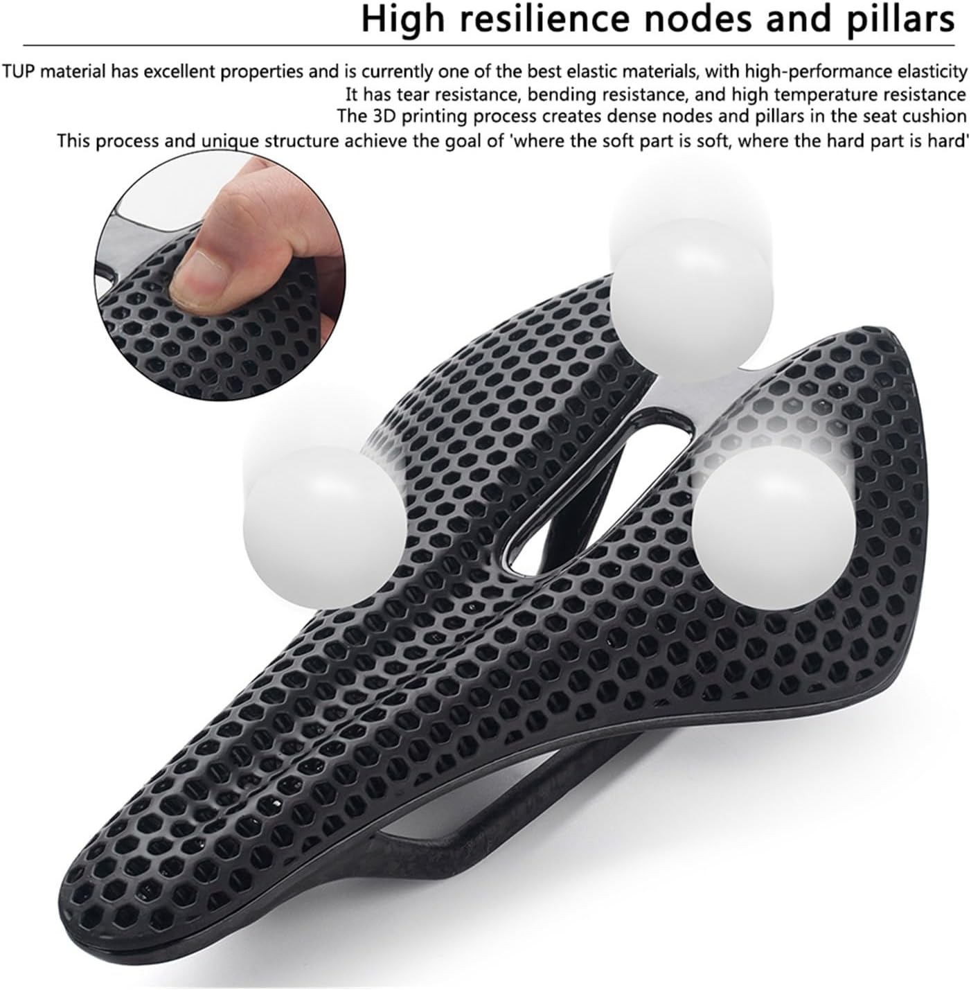 LESANGBAIHUODIAN 炭素繊維 3D プリント自転車サドル超軽量中空自転車シート男性女性トライアスロンレーシング