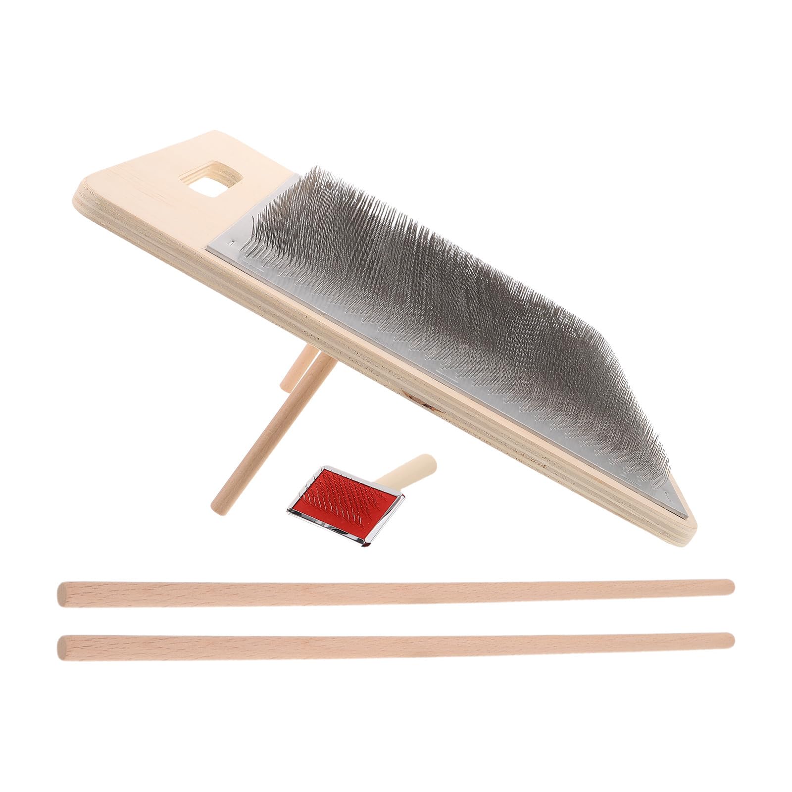 Kit de Cardage en Bois pour Laine à Tricoter Aiguilles Efficaces, Tricot Production Textile, Matériau Bois Solide et Design Ergonomique