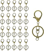 Vista 10 de 20 juegos de cierres de pinza de langosta con gancho y anillo plano dividido para llavero con clip de gatillo giratorio con pequeña pinza