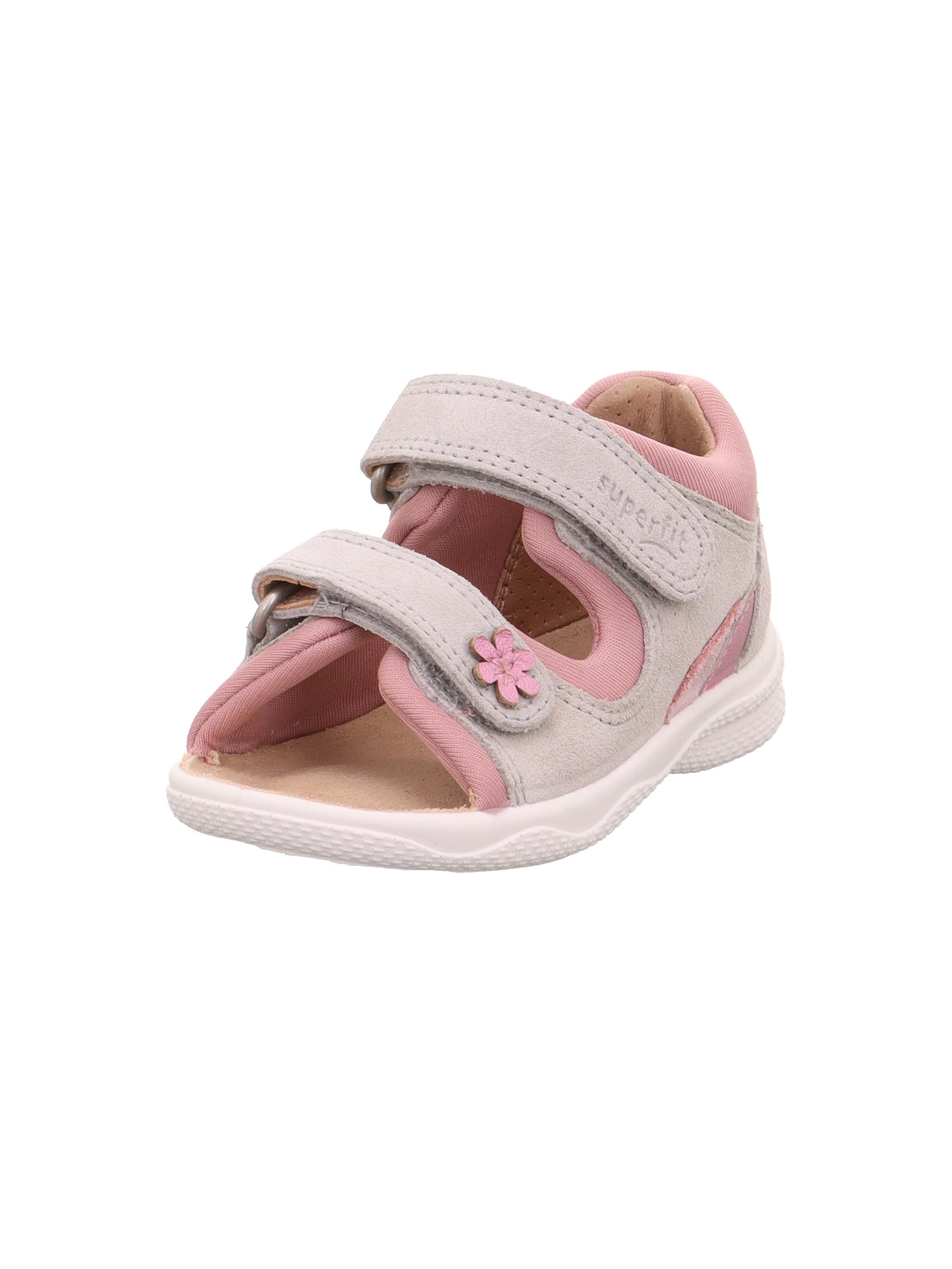 Superfit Girl's Polly Sandal, Light Grey Pink 2500, 2.5 UK Child