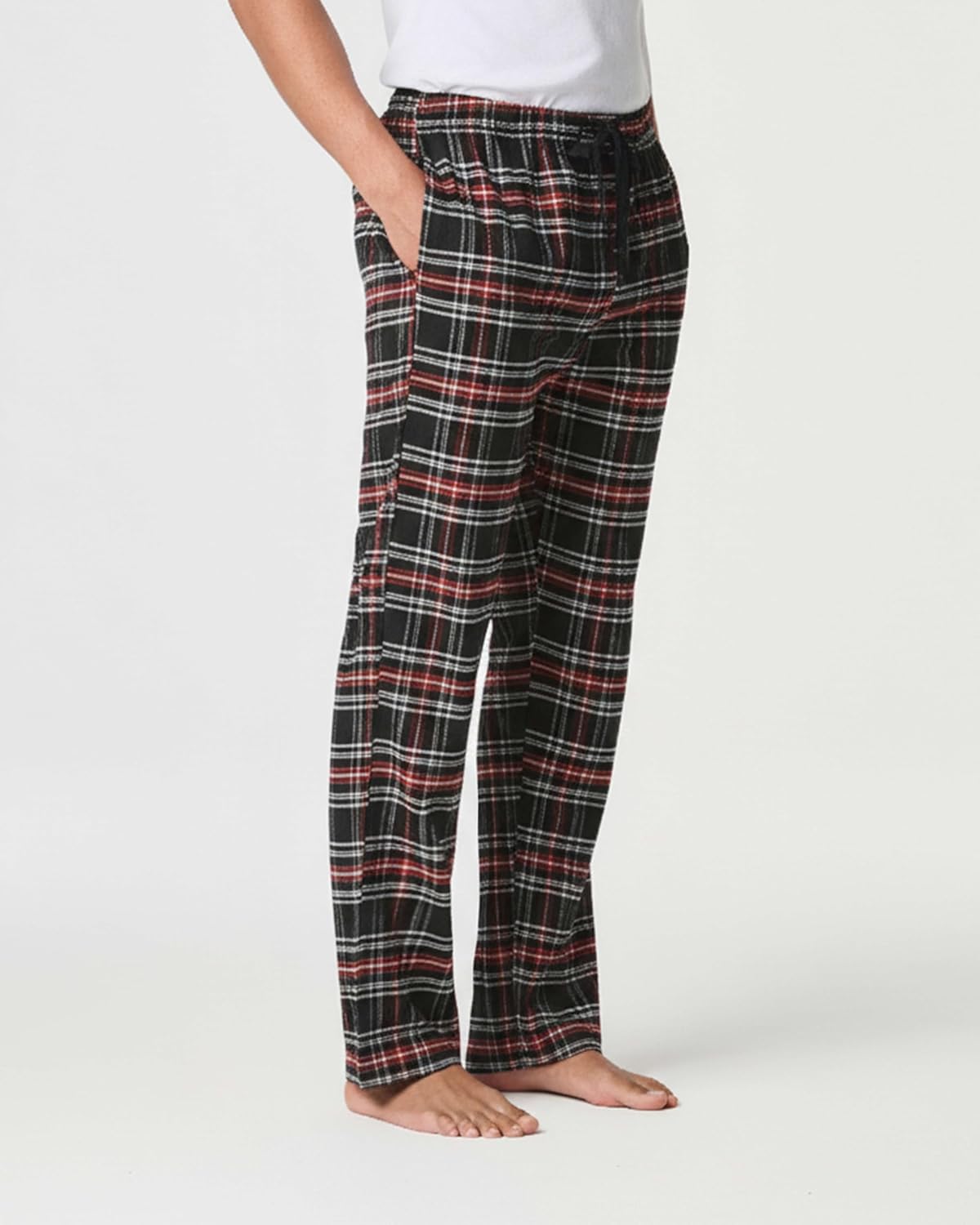 Real Essentials 3 Pack: Men's Soft Cotton Flannel Pajama Pants PJ Lounge Bottoms Elastic Waist Pockets (Big and Tall) - Image 6