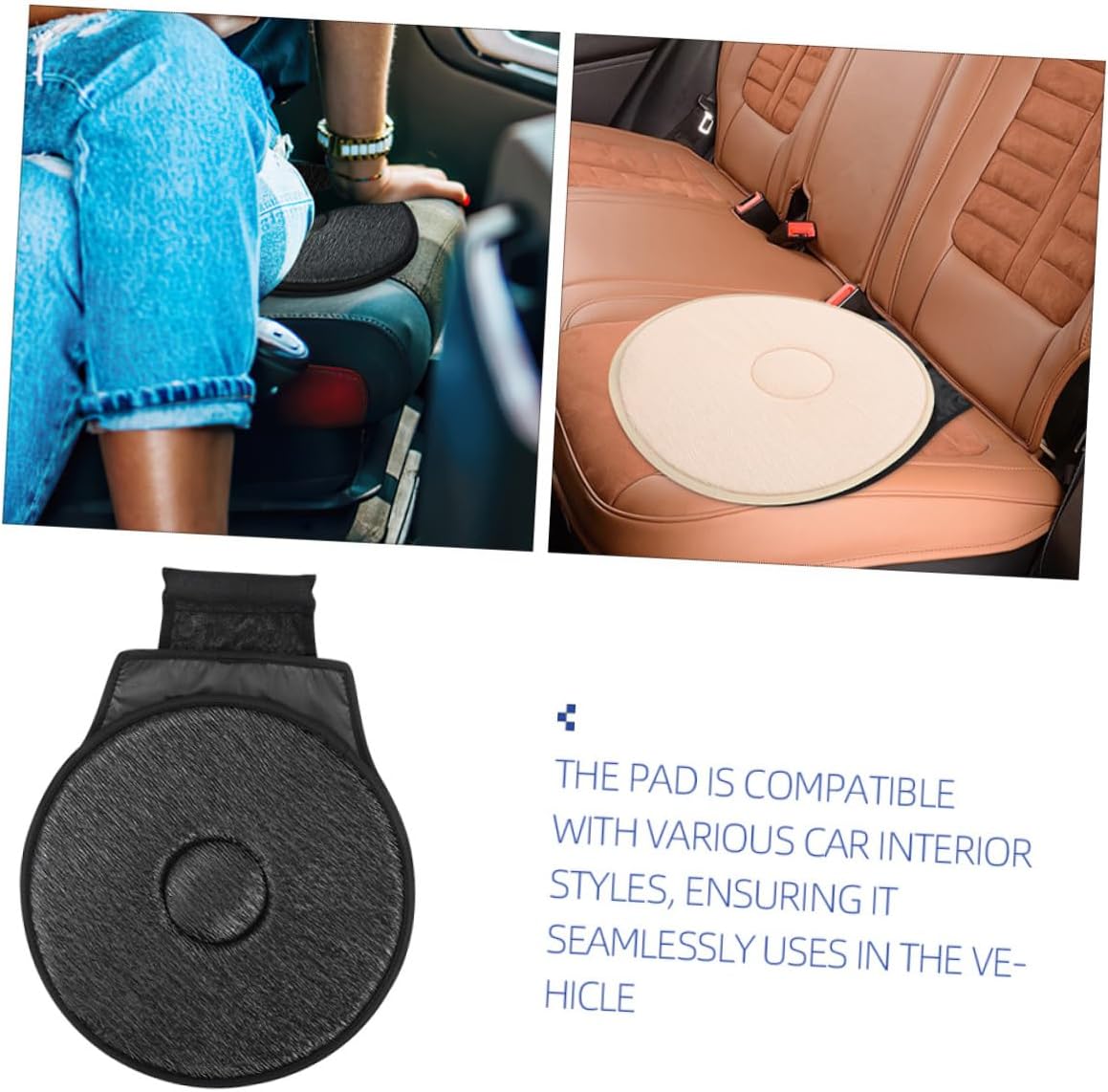 2pcs Rotating Swivel Seat Cushion for Car Cloth Pads for Pregnant Women Comfortable Stylish Design Fits Various Car Interiors Easy to Maneuver