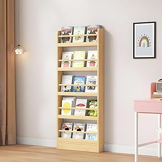 3/4/5 étagères Bibliotheque Enfant - Bibliotheque Murale, Gain de Place/Antidumping, Bibliothèque Meuble de Rangement pour Chambre d'enfant, Salon, Chambre, Bureau