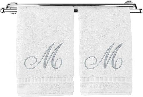 BC Bare Cotton - Toalla de mano personalizada con monograma para invitados, boda y compromiso.
