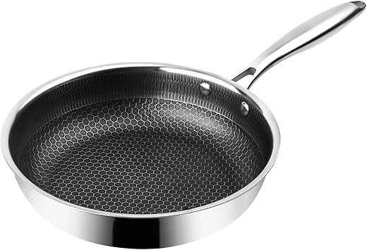 WEEKETT 24cm Non Stick Frying Pan, Stainless Steel Induction Hob Compatible