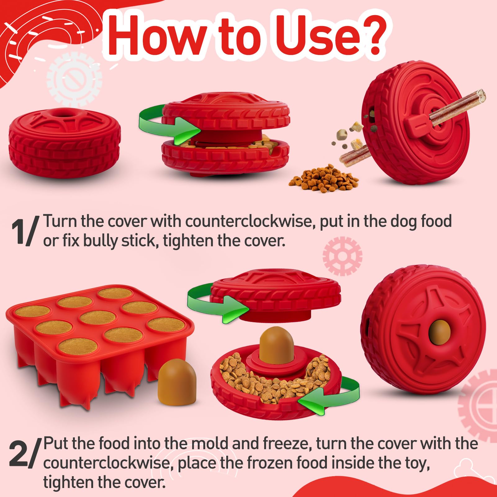 haheita Frozen Dog Toy to Keep Them Busy, Interactive Treat Dispensing Dog Toy - Image 4