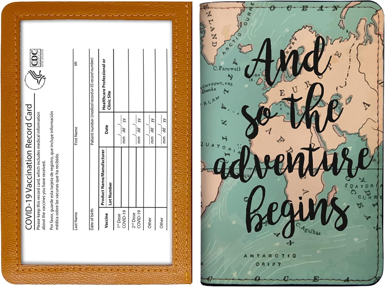  | Vaccination Passport Holder CDC Issued Vaccine Card Case Protector Cover RFID Travel Wallet | Passport Covers