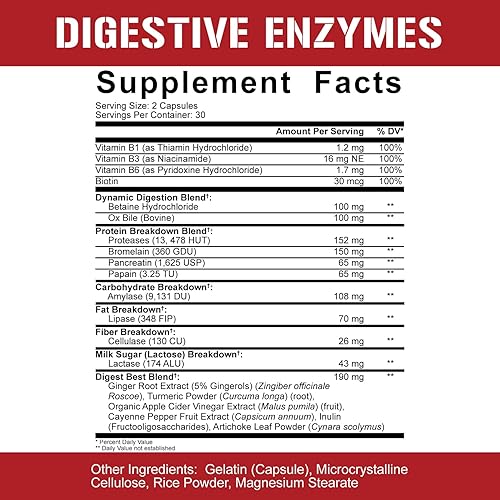 Vista 4 de 5% Nutrition Rich Piana Digestive Defender Suplemento de digestión de enzimas digestivas Probio-75 y enzimas digestivas Enzimas de calidad