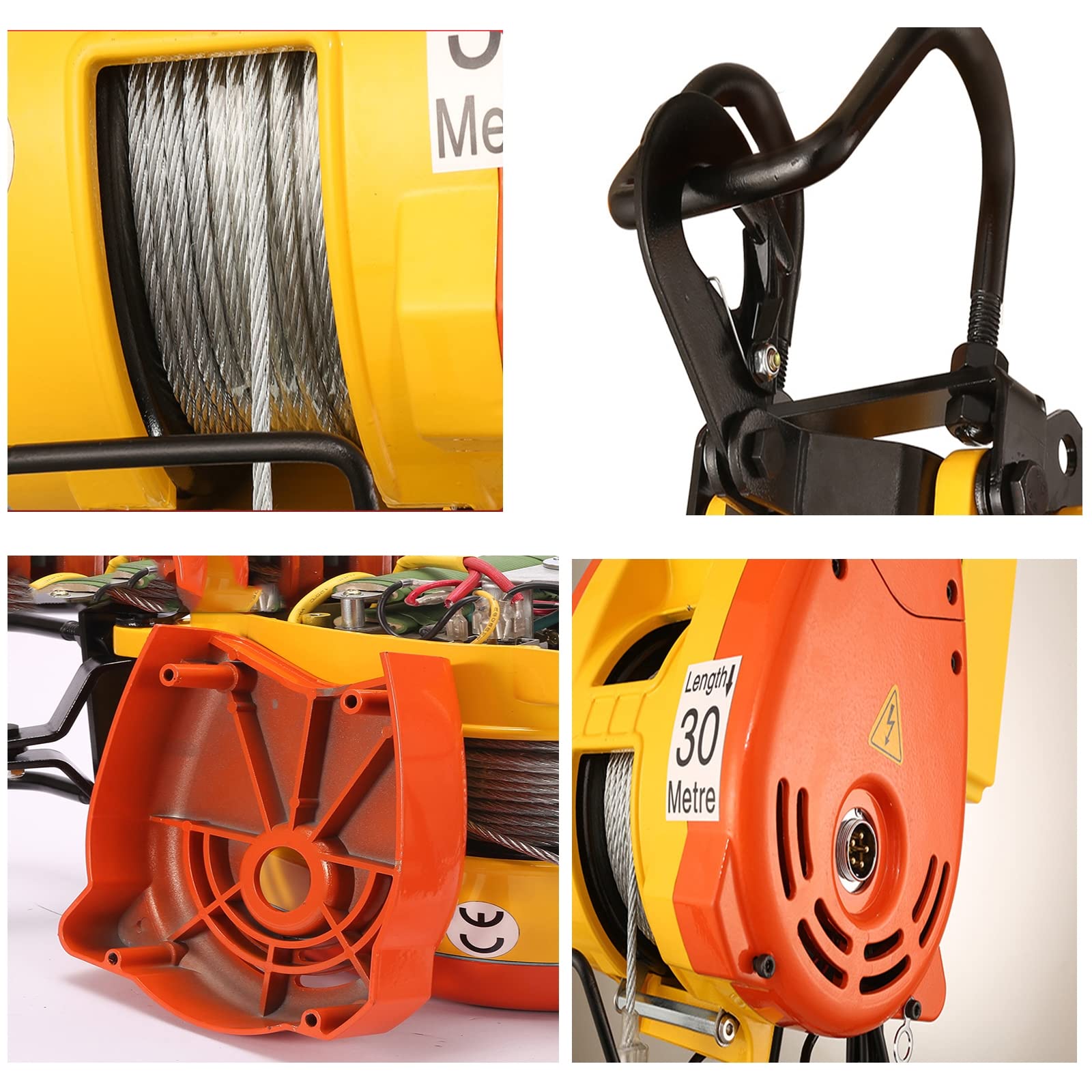 Paranco Elettrico Verricello Elettrico 360Kg 220V Montacarichi Elettrico 1700W Paranco Elettrico, Argano con Telecomando Wireless, per Officine Officina Domestica del Negozio,B.360kg