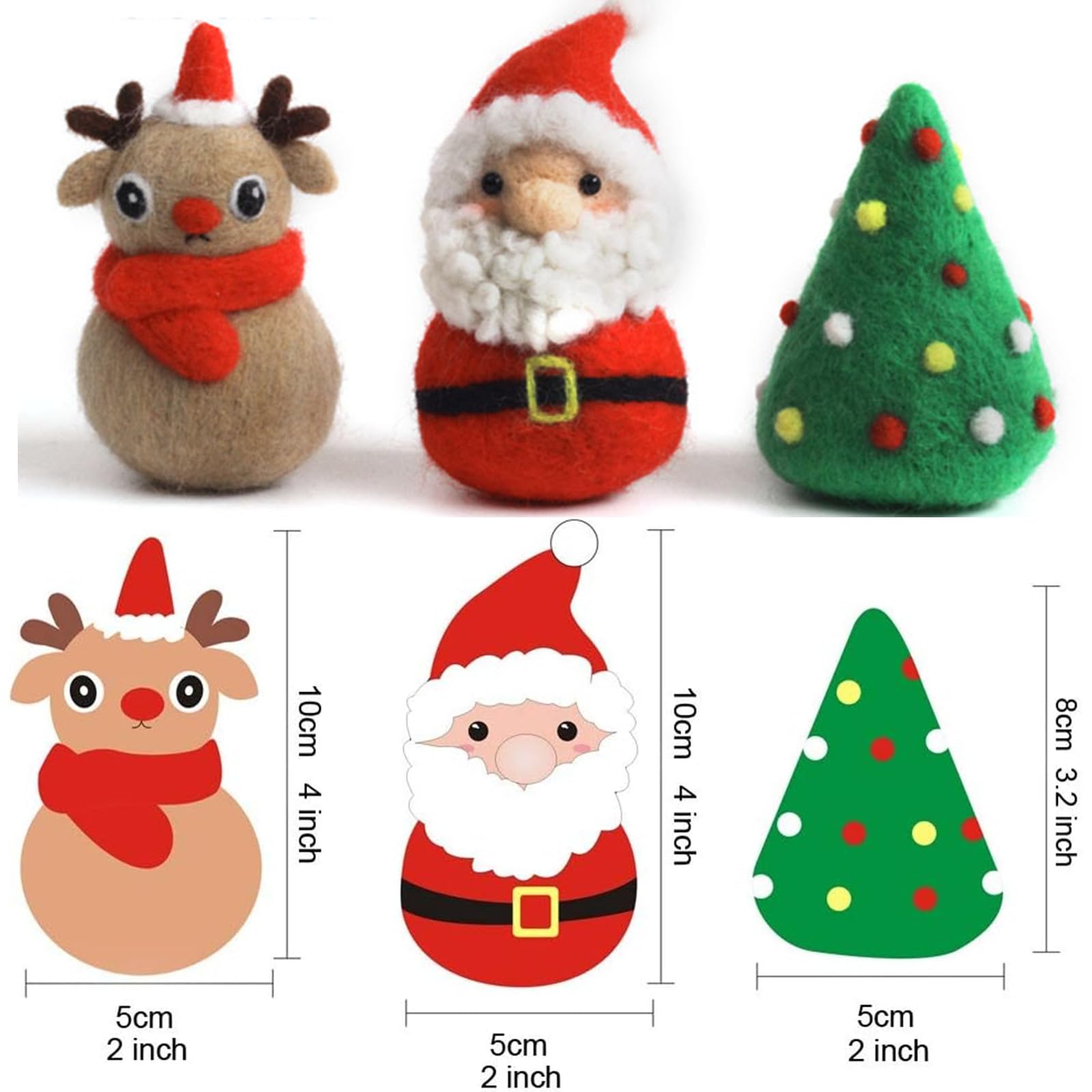 Kit Feutrage à L’Aiguille Trimits – Sapin De Noël 7 X 11 Cm, Débutant, Activité Manuelle Créative