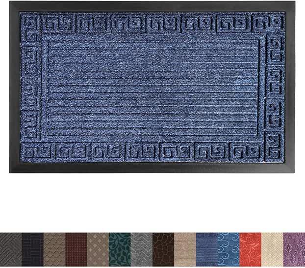 blue door mat