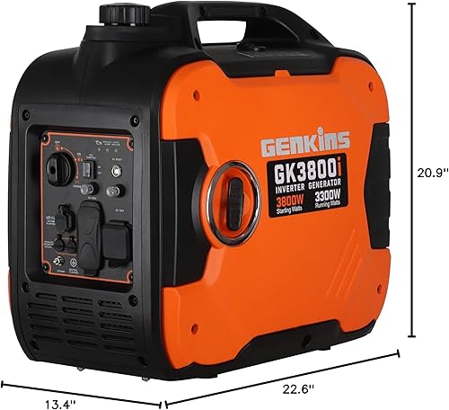 Miniatura 8 de Generador de inversor portátil de 3800 vatios ultra silencioso listo para caravana de emergencia, recreación de respaldo, etc. Alimentado a gas,