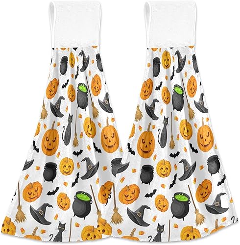 Miniatura 7 de senya Toalla de cocina colgante de Navidad, paquete de 2 toallas absorbentes con lazo para colgar, toalla de mano de gnomos de Navidad para baño