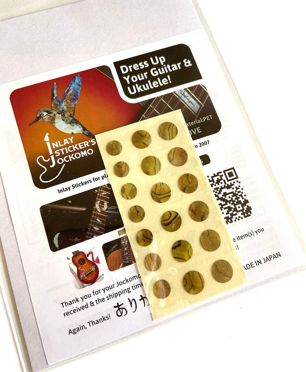 Inlaystickers Inlay Sticker Fret Markers for Guitars & Bass - Custom Dots Set - White Pearl F-085CD-WT-AZ