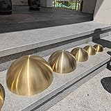 ZOENAE Set of 10 304 Stainless Steel Hemispheres Diameter 51mm-250mm Thick 1.0mm Brushed Surface Titanium Gold Metal Hollow Wire Drawing Decoration