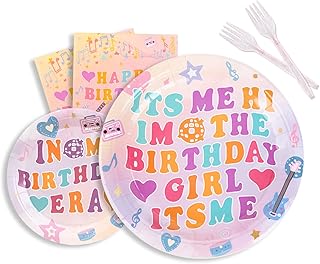 Its Me Hi Im The Birthday Girl Its Me Party Dinnerware Includes Plates, Forks, Napkins, In My Birthday Era Tableware Decoration