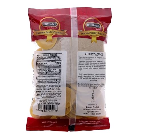 Miniatura 9 de HEMANI Pani Puri - Monedas - Viene con Masala - Listo para cocinar - 400 g (14.1 oz) - Todo natural, vegano y sin OMG - Origen indio