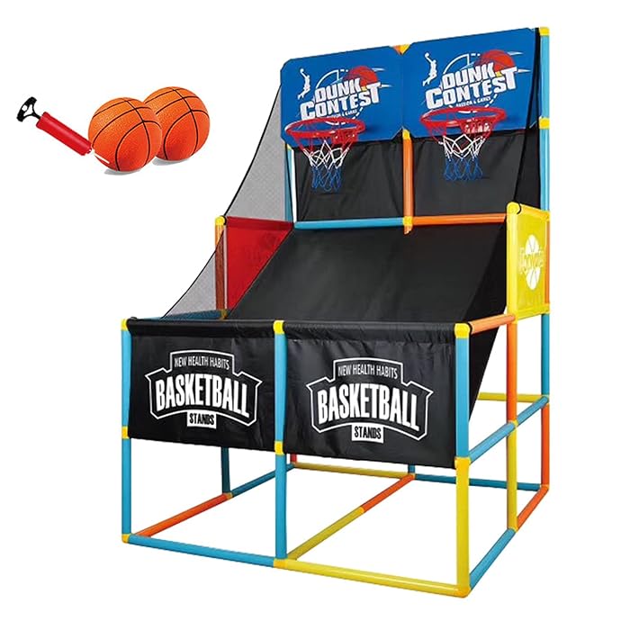 Buy Double Arcade Basketball Hoop Game, Kids Basketball Hoop Arcade