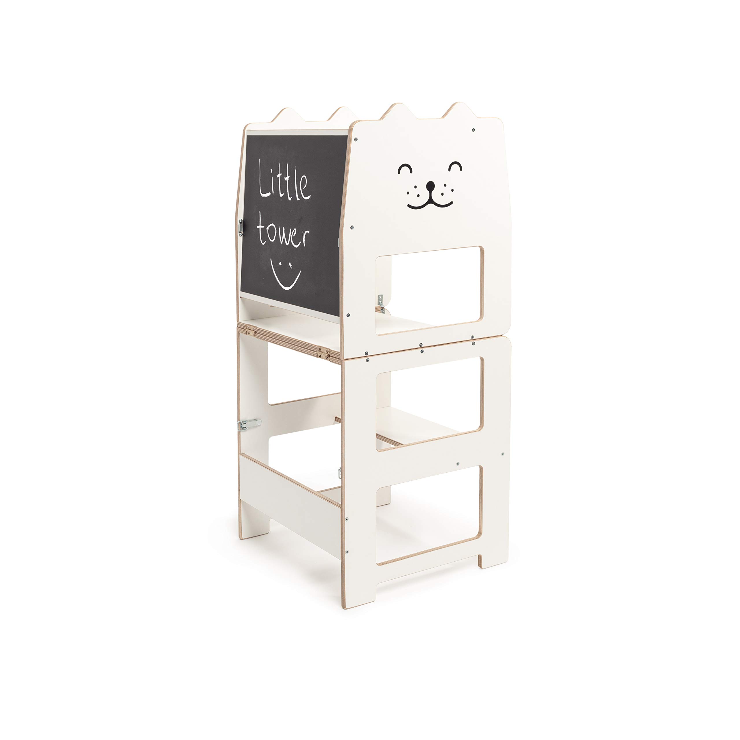 Tour de cuisine transformable en table enfant Craffox CHAT blanc