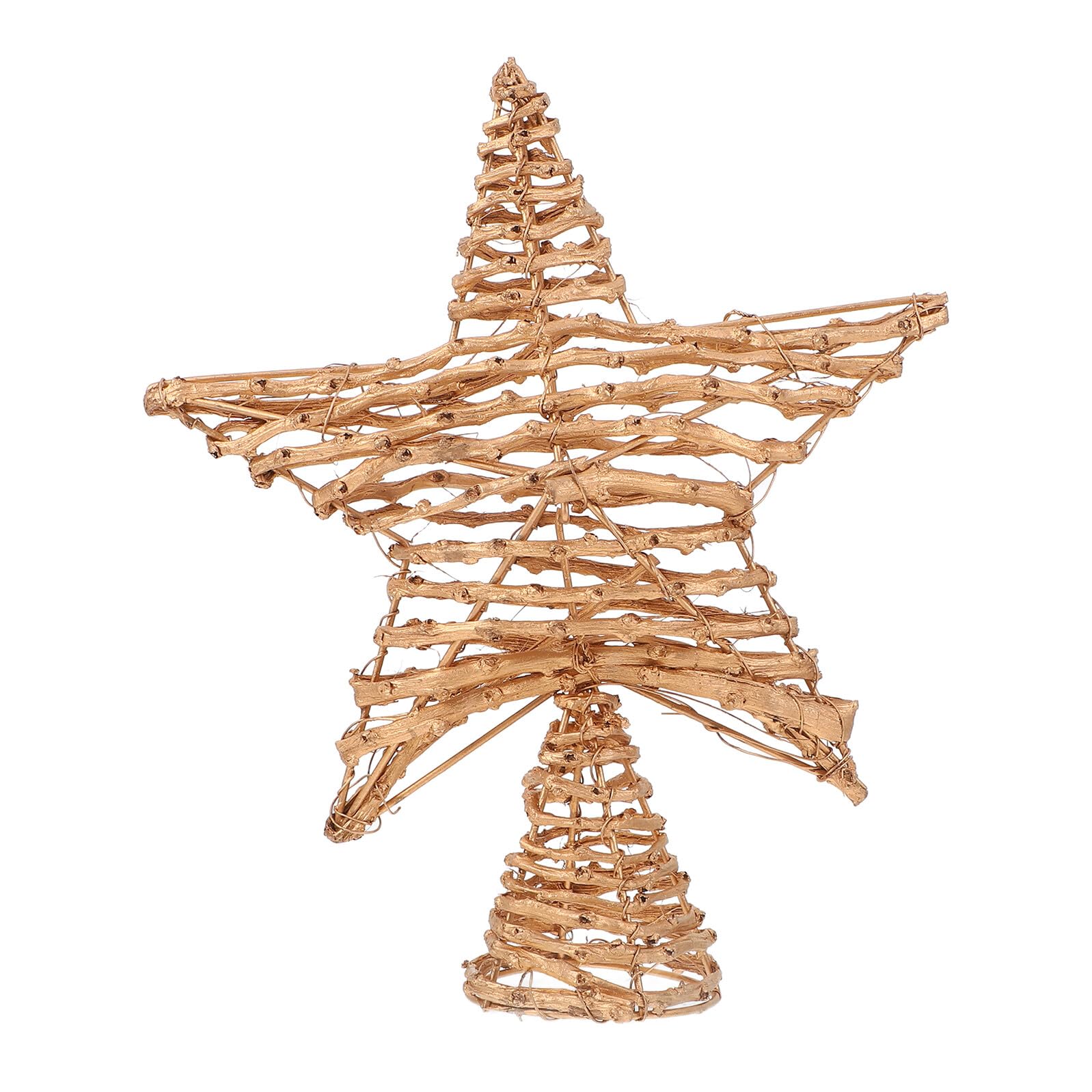 Estrella para árbol de Navidad tejida a mano en ratán de calidad rústica HAMPPLIES