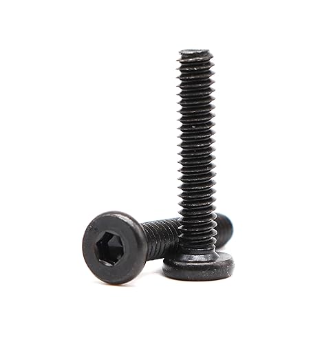 binifiMux 20 tornillos hexagonales negros de 14-20 x 12 pulgadas para muebles, silla, mesa, escritorio, cuna, cama, rosca completa