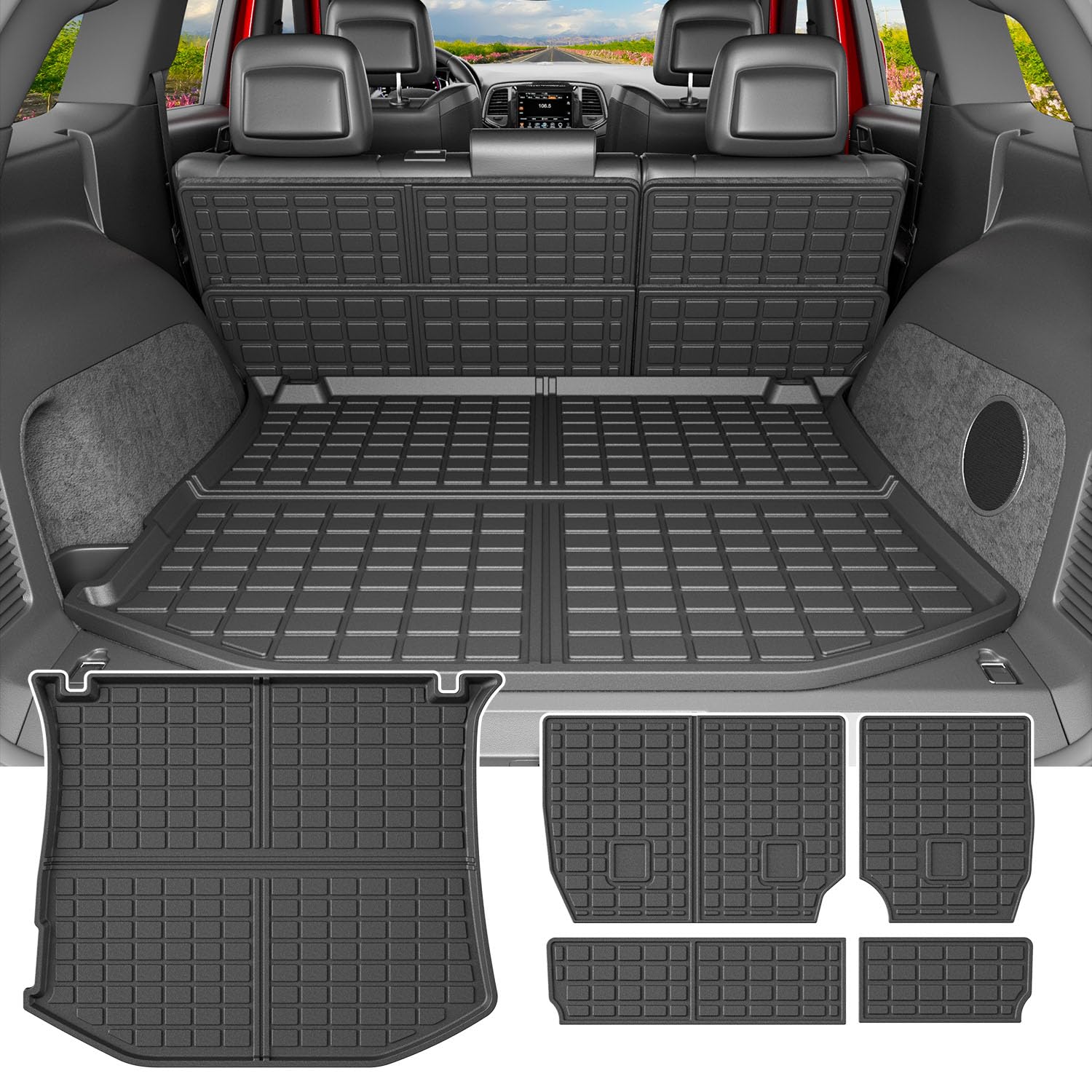 powoq Cargo Mat Compatible with 2011-2021 Jeep Grand Cherokee Cargo Liner 2022 2023 Grand Cherokee WK Trunk Mat Replacement for 2011-2021 Jeep Grand