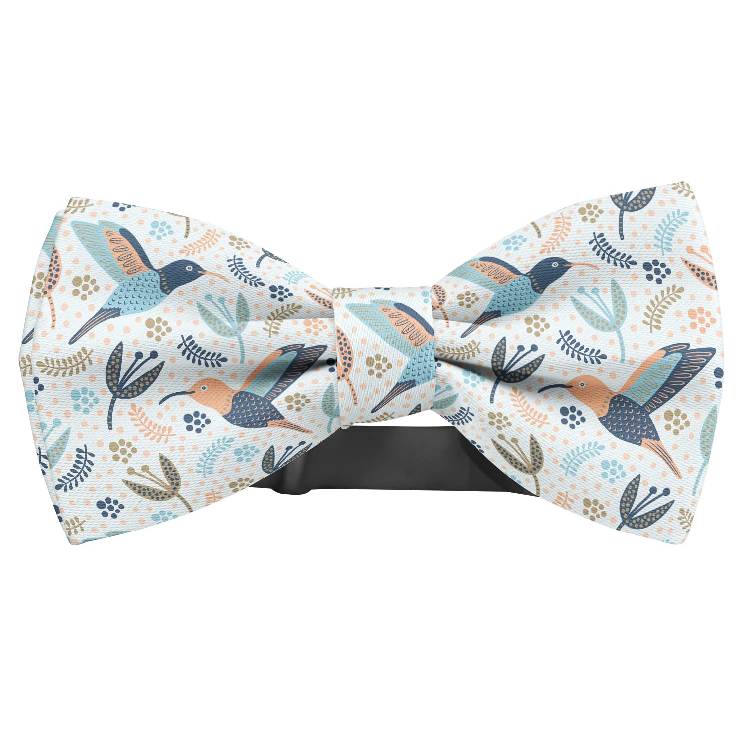 KAWAMOUSE Adjustable Pre-tied bow tie for toddler Boys (Hummingbird Pattern) Elegant Cute Bowties for Dogs Cats Pets