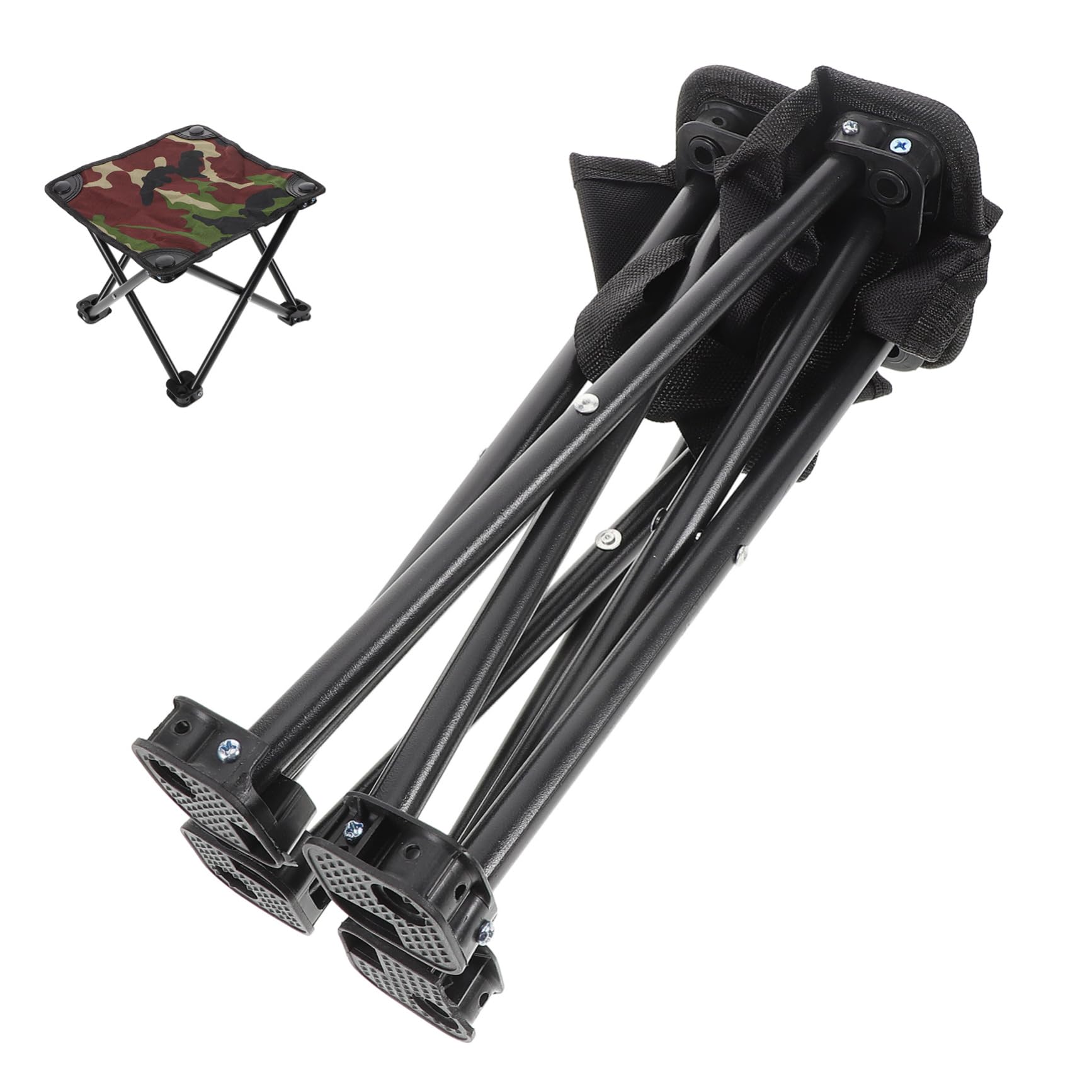 VINTORKY Camouflage Folding Camping Stool Portable Outdoor Chair for Fishing Hiking and Beach Trips Lightweight Durable Design for Versatile Use