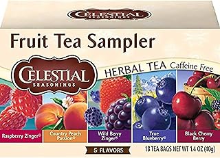 Celestial Seasonings, Fruit Tea Sampler, 5 Flavors, Caffeine Free, 18 Tea Bags, 1.4 oz (40 g)