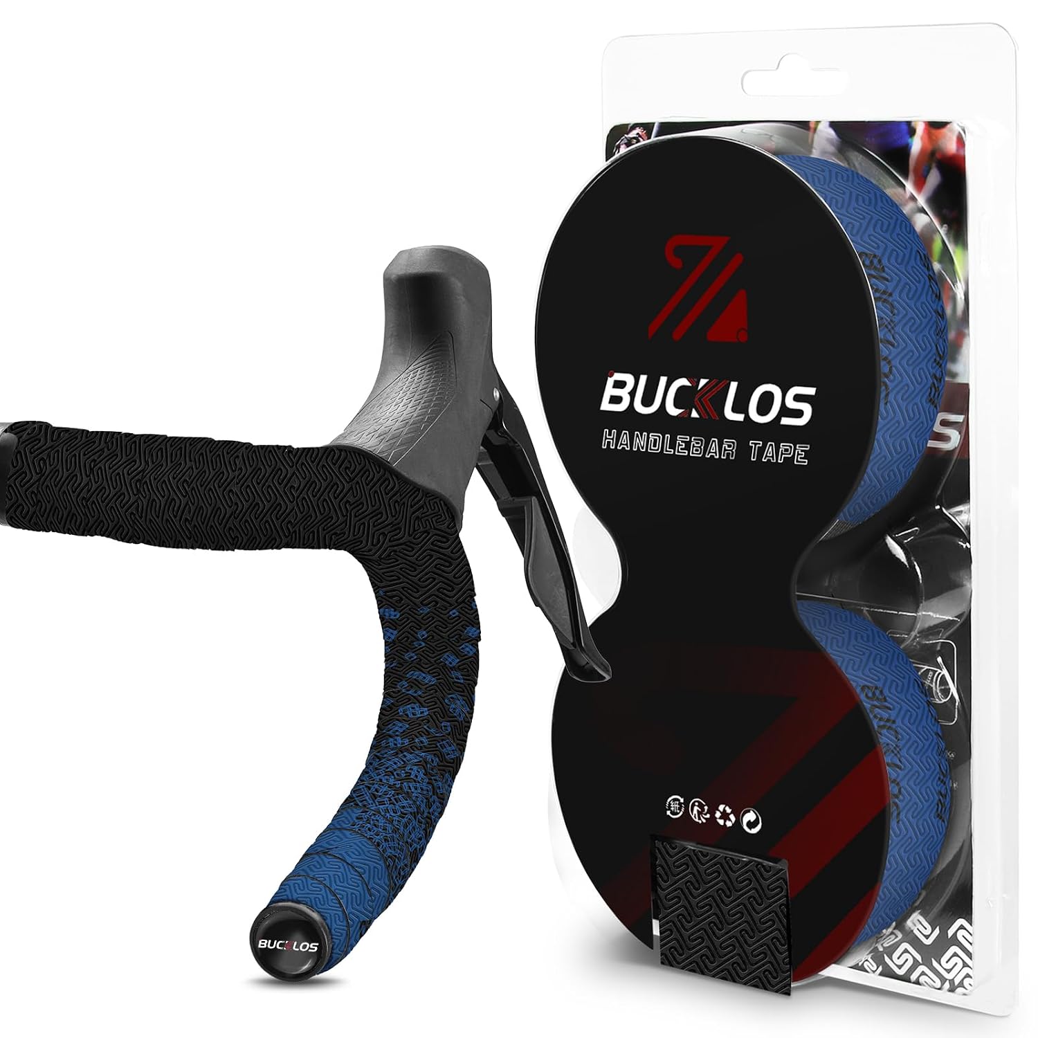 BUCKLOS Bike Handlebar Tape for Road Bike Comfortable Bicycle Handlebar Tape EVA Bike Bar Tape Grip 2 Pcs Bicycle Drop Bar Wraps Bule