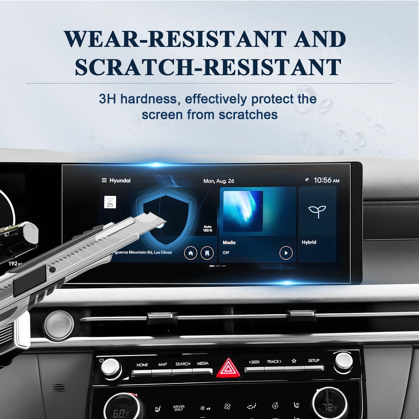 BIBIBO Tucson NX4 2025 Premium Navigationsfolie, Schutzfolie Kompatibel mit Hyundai Tucson NX4 2025, 12,3", Nano Kratzfeste Displayschutzfolien, Tucson Zubehör (Navigation 2 Stücke)
