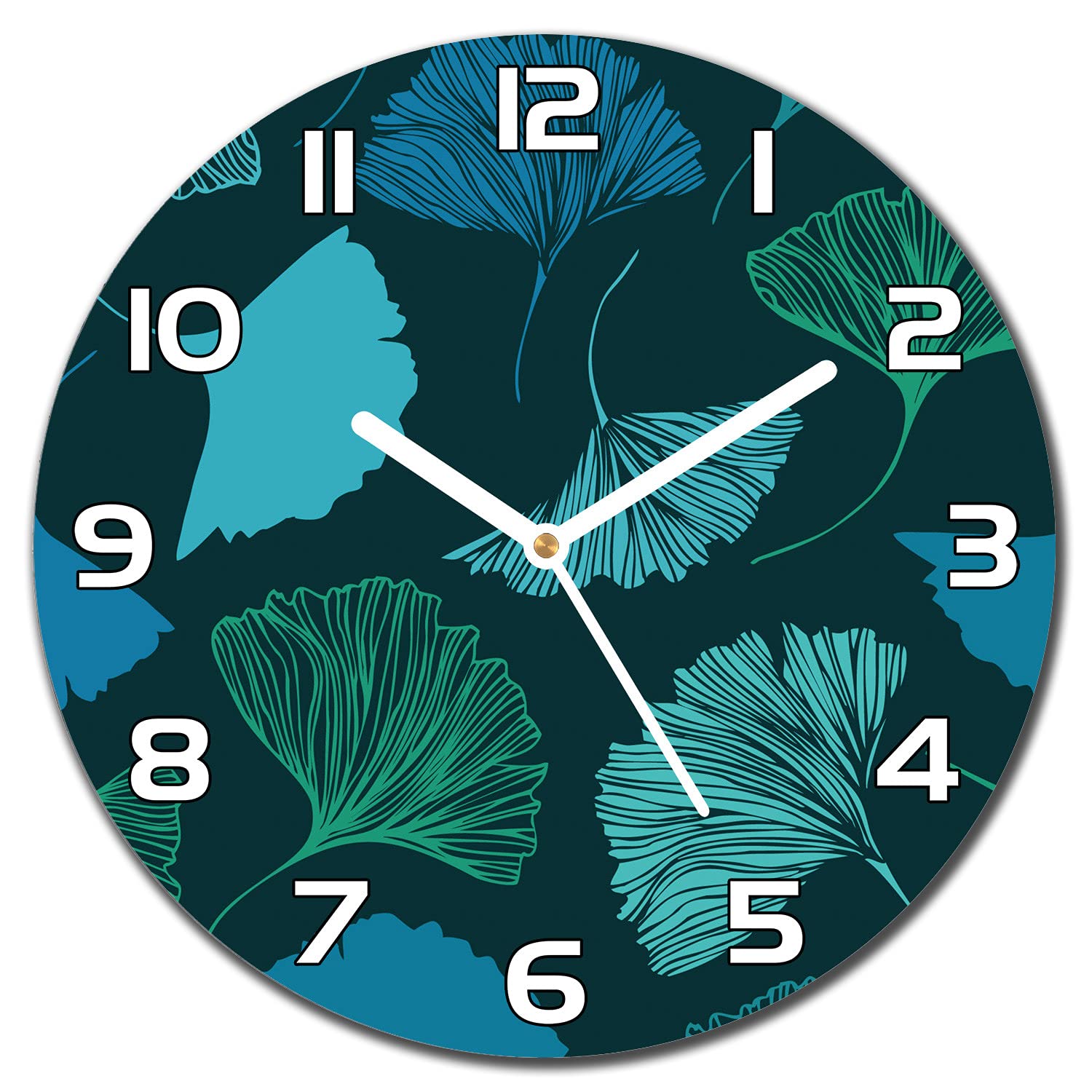Horloge murale cuisine et salon moderne Coloray en verre imprimé géométrique