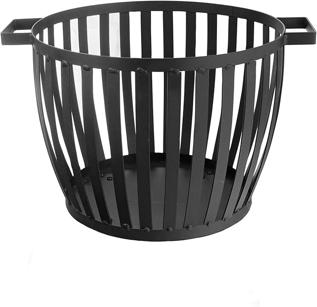 Harbour Housewares 40cm Indoor Outdoor Garden Log Store Cast Iron Fire Wood Log Basket