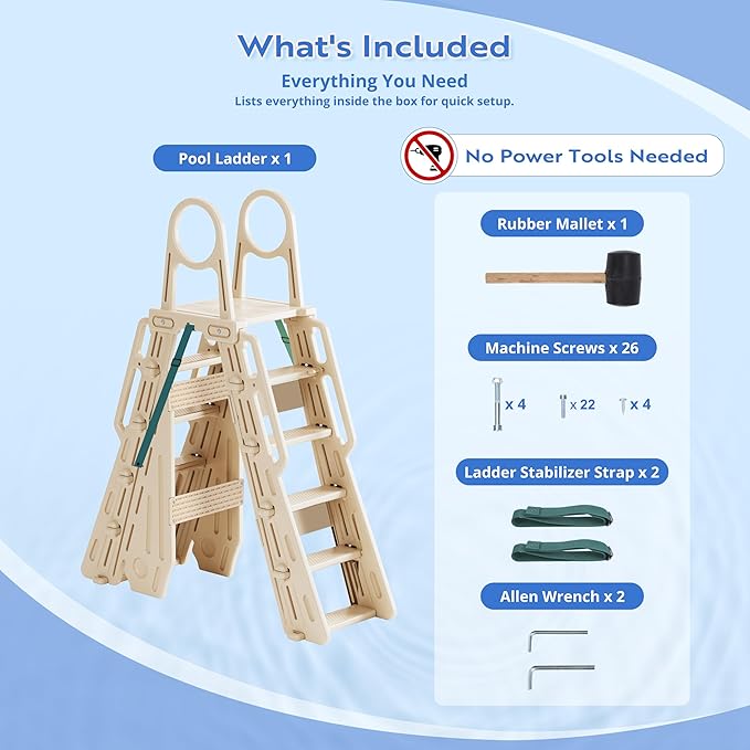 Escalera para piscina elevada con barrera de seguridad miniatura 6