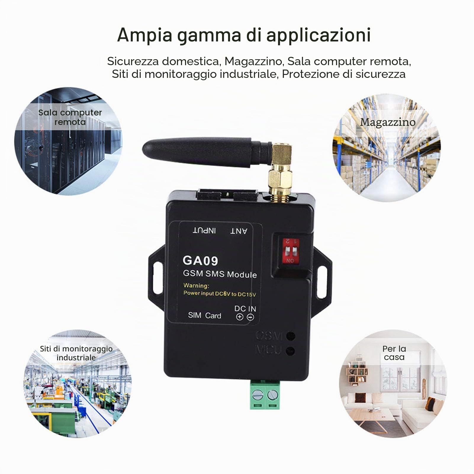 MAGT Allarme Gsm Sistemi Di Allarme Domestico, Sistema di Allarme di Sicurezza Domestica Mini Smart Wireless 8 canali Chiamata di Allarme SMS Intelligente for la Sicurezza Aziendale Domestica