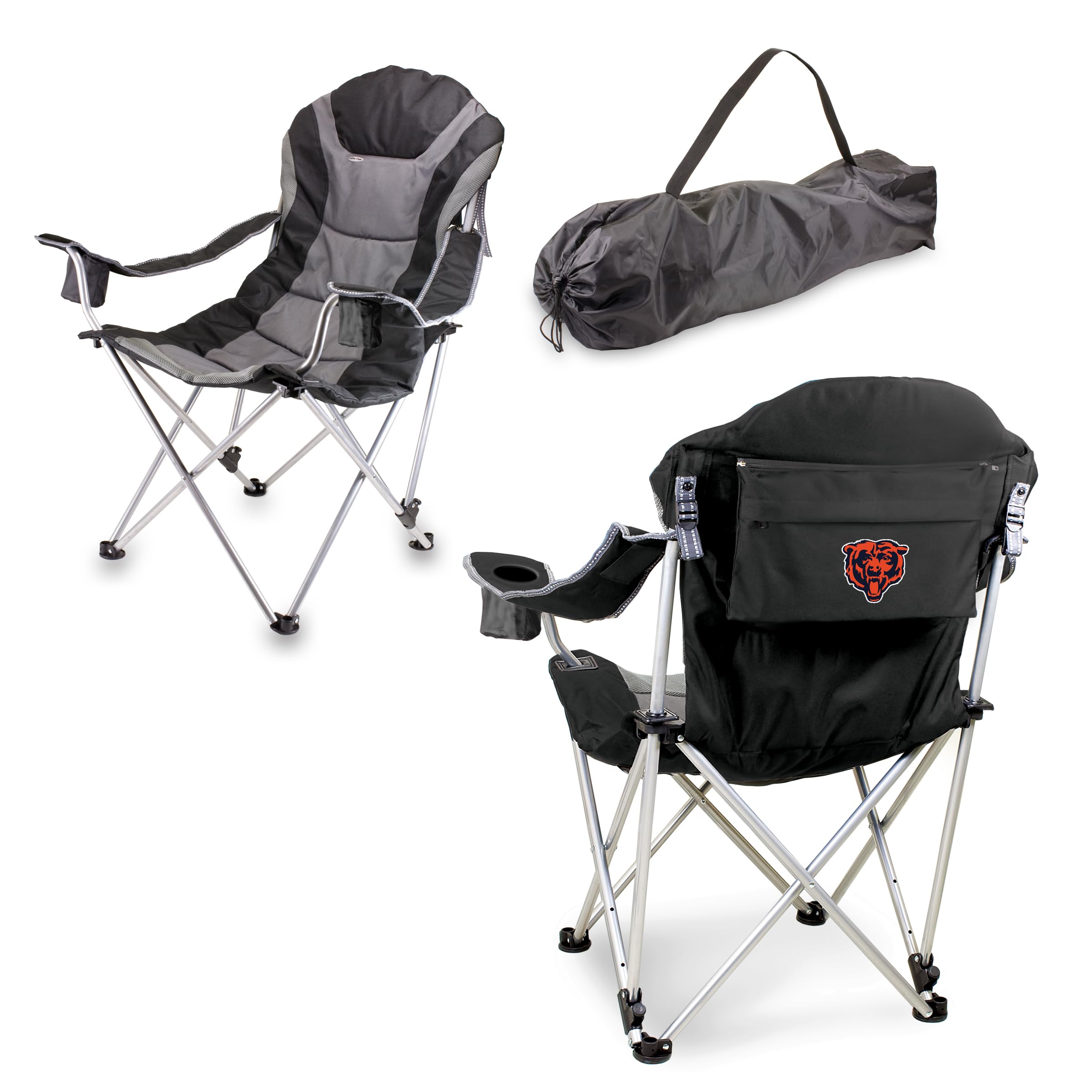Picnic TIME NFL Unisex-Adult NFL Reclining Camp Chair, Beach Chair for Adults, Sports Chair with Carry Bag