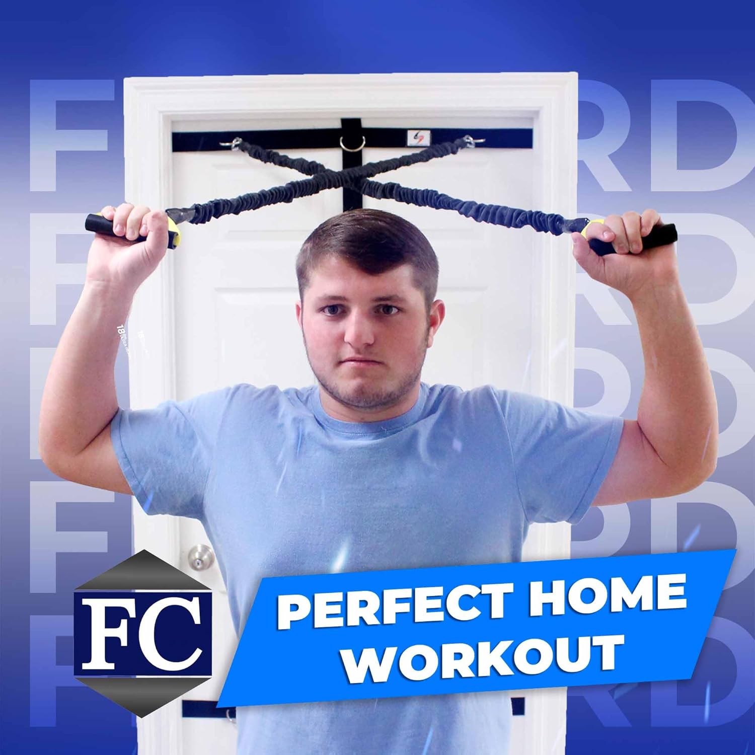 X-Over Home Rehab Gym Bundle Resistance Bands with Clip & Ring Set, Door Anchor Straps & Carry Bag for at-Home Shoulder & Arm Care, Strengthening, Reduce Pain, Injury Prevention, & Recovery