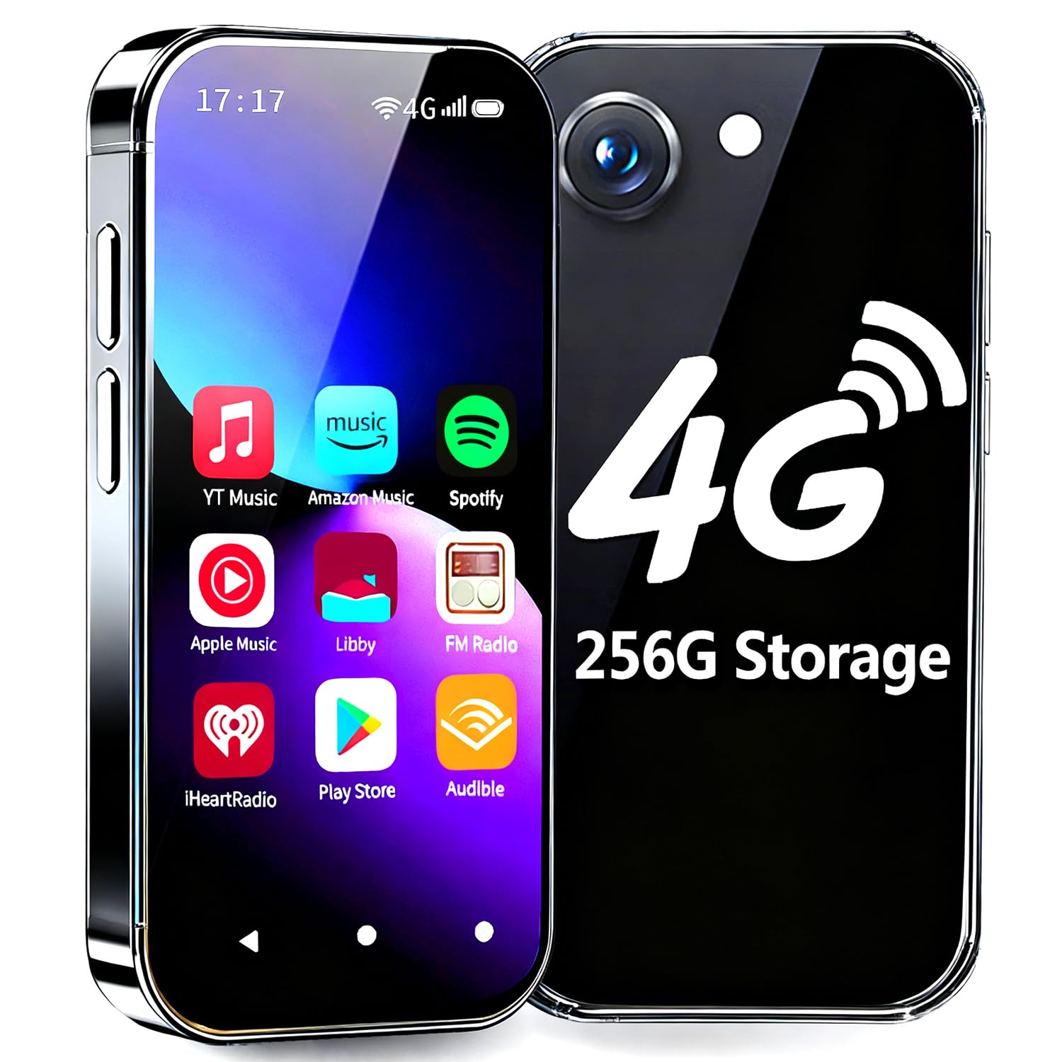 256GB MP4 Player with Bluetooth WiFi 4G Internet, Mini MP3 MP4 Player with Spotify, 3.0 Touchscreen Digital Music Player with Amazon music, Portable Android MP3 Player with YouTube, Google Play,Camera