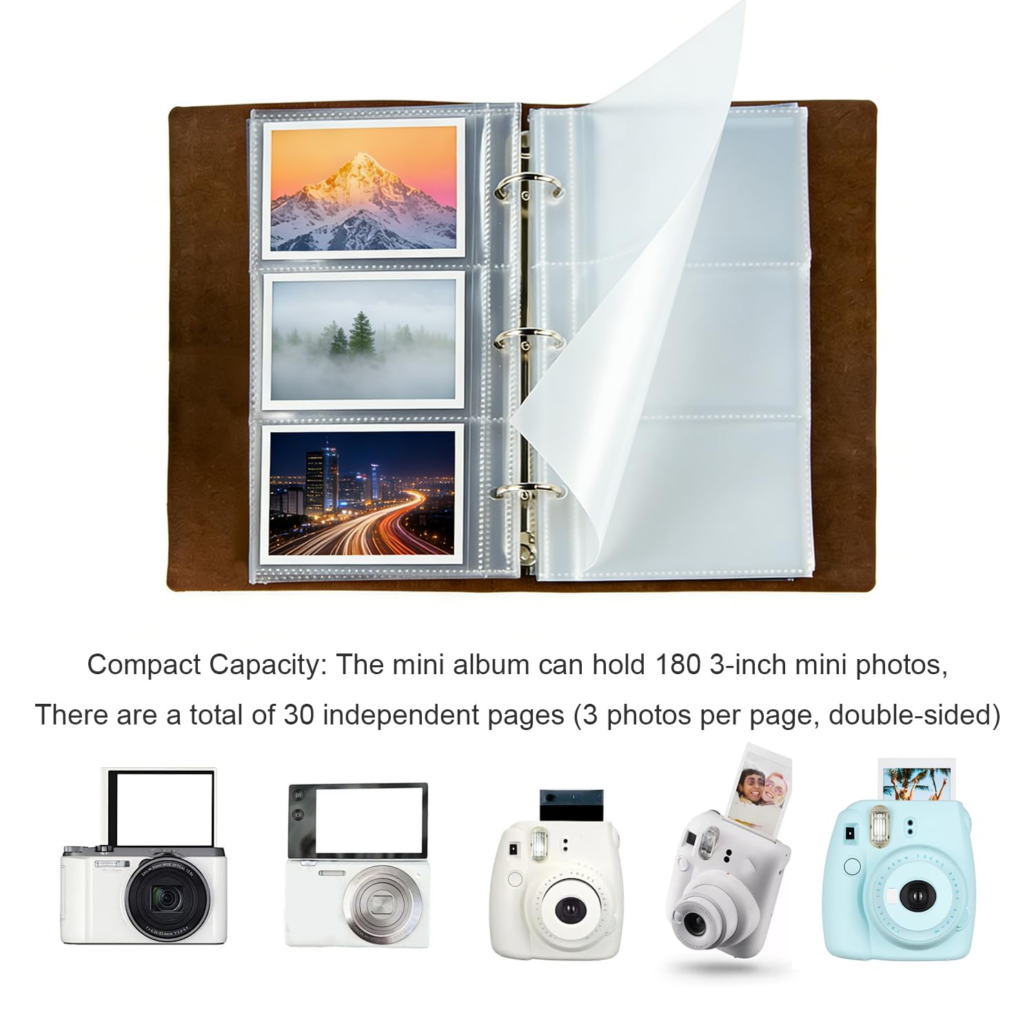 Mini albumy ze zdjęciami, segregator na karty z 180 kieszeniami na albumy, vintage zielony toploader, tradycyjny album fotograficzny do Instax Mini 3 Cale, duża książka ze zdjęciami, wsuwana książka z